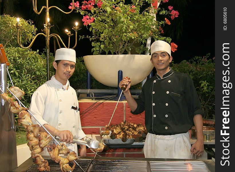 Chef At Barbecue Dinner