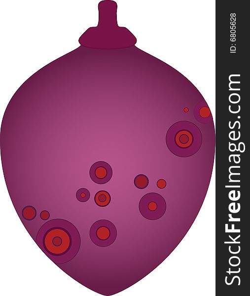 Mauve glass Christmas ornament design with colorful dots. Mauve glass Christmas ornament design with colorful dots.