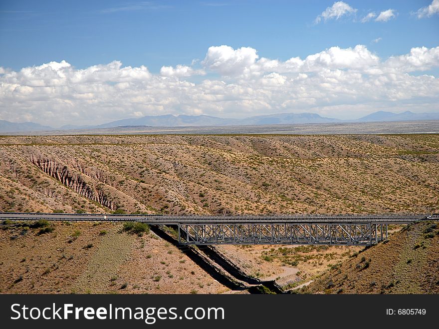 A bridge viewed from the famous New Mexico highway Camino Real. A bridge viewed from the famous New Mexico highway Camino Real.