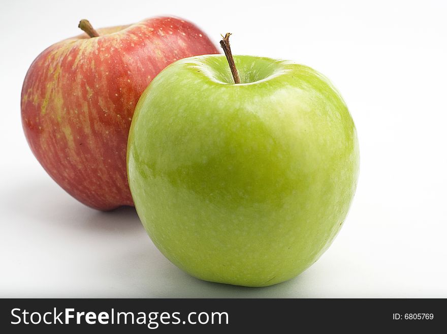 Fresh green apple isolated on a white background