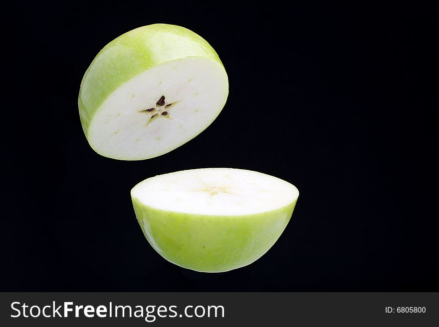 Fresh green apple isolated on a white background