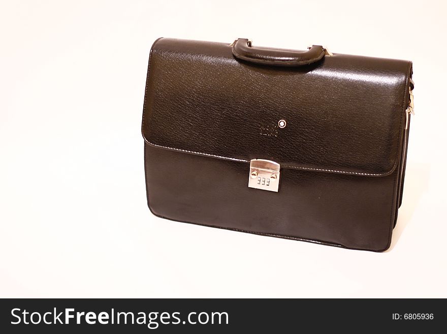 Isolated black weather briefcase on white background. Isolated black weather briefcase on white background
