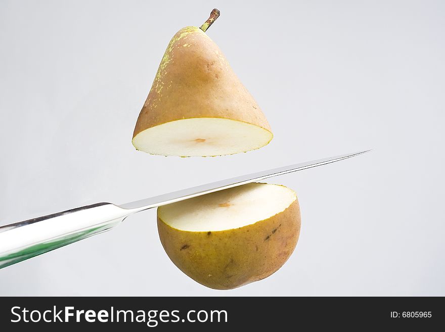 Fresh pear natural isolated on a white background