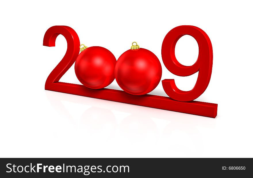 Happy new year on white background