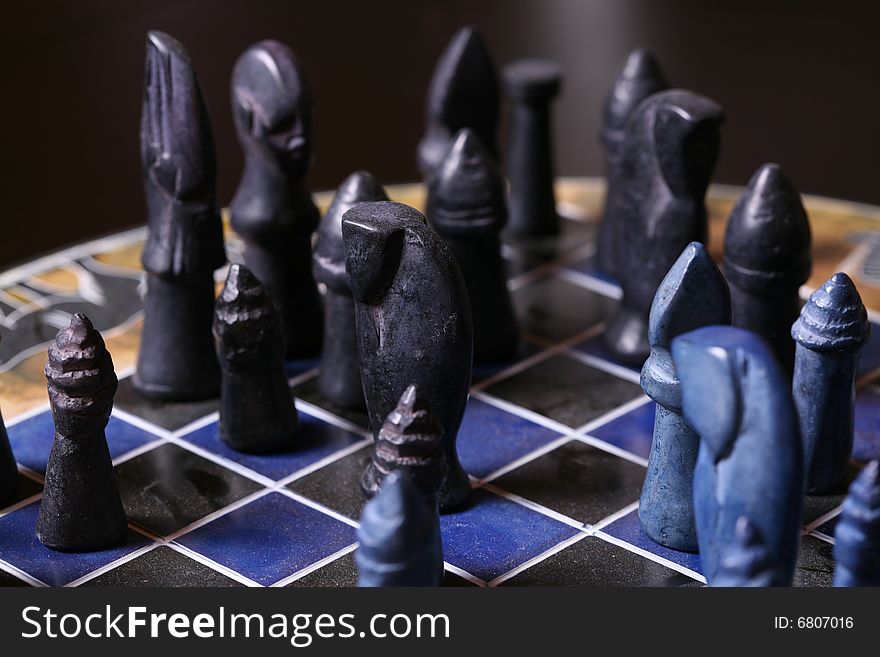 Close up view of game of chess