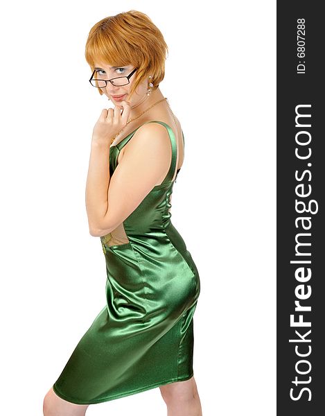 Dodger Pretty Woman In Shiny Green Dress