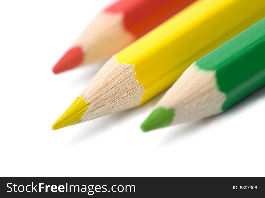 Colorful pencils isolated on white