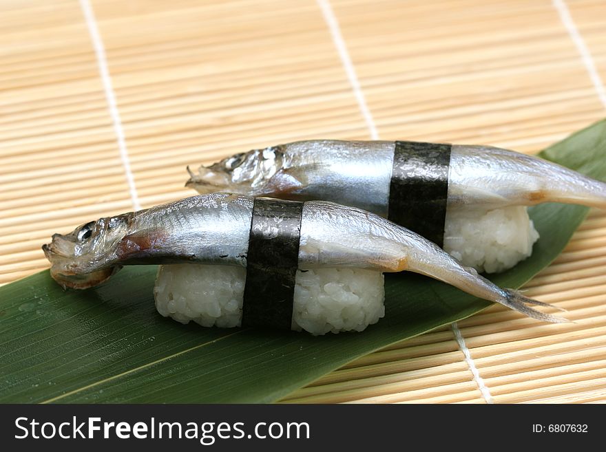 Prepared and delicious sushi