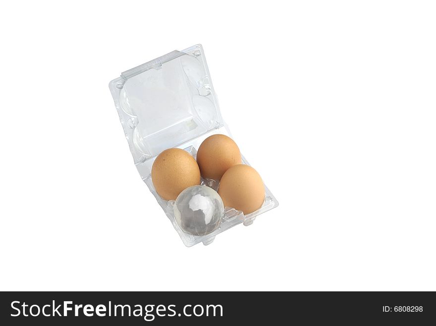 Conceptual image of the world as an egg in a plastic pack. Conceptual image of the world as an egg in a plastic pack