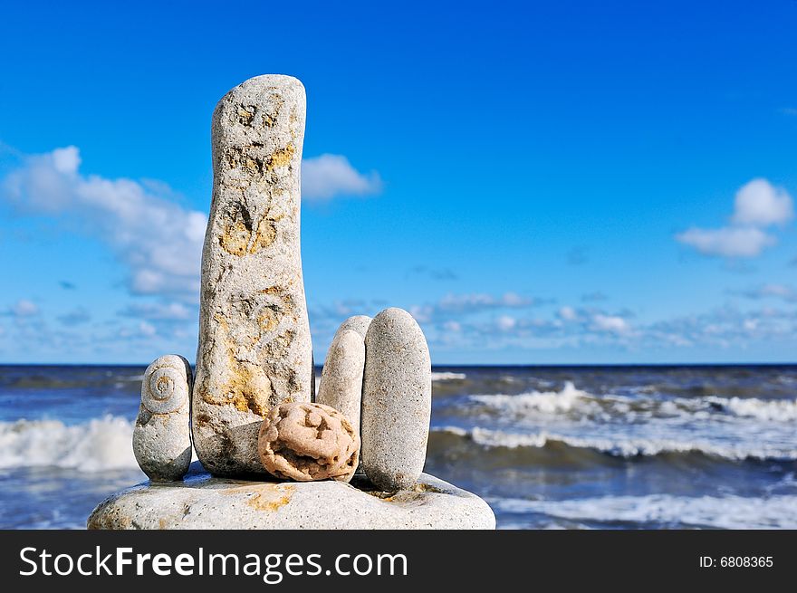 Horizontal image of stones in the beach. Horizontal image of stones in the beach