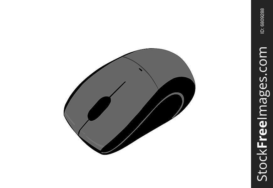 Wireless mouse on white isolated background