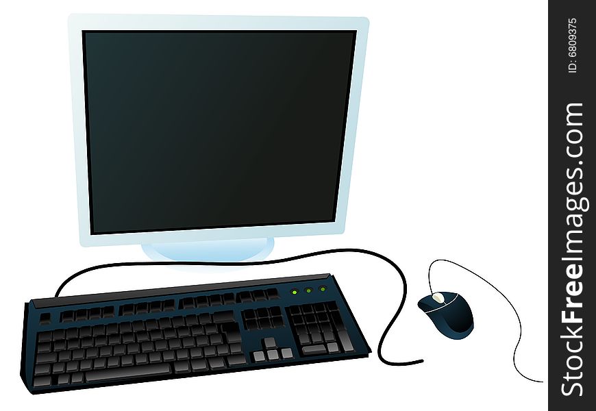 Computer system on white background