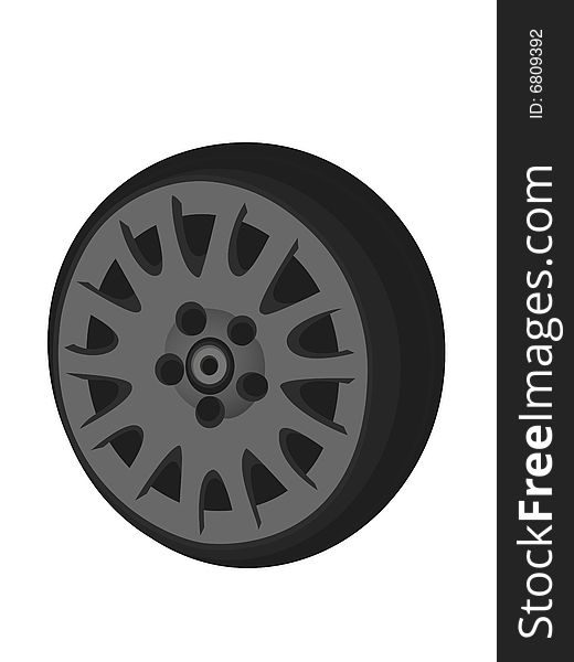 Car tire  on white background
