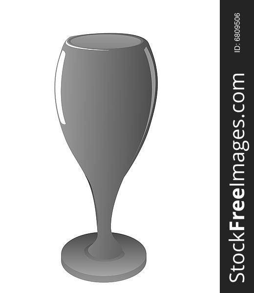 Empty wine glass on isolated white background