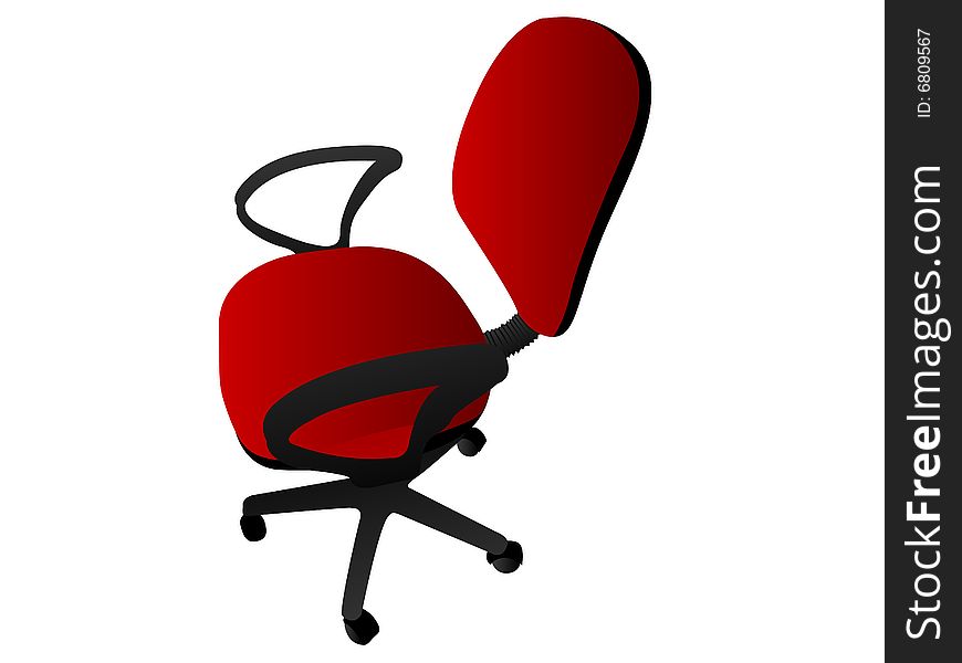 Rotating office chair against white background