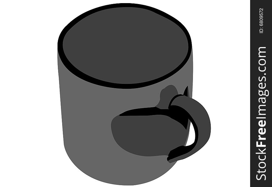 Tea mug on white background
