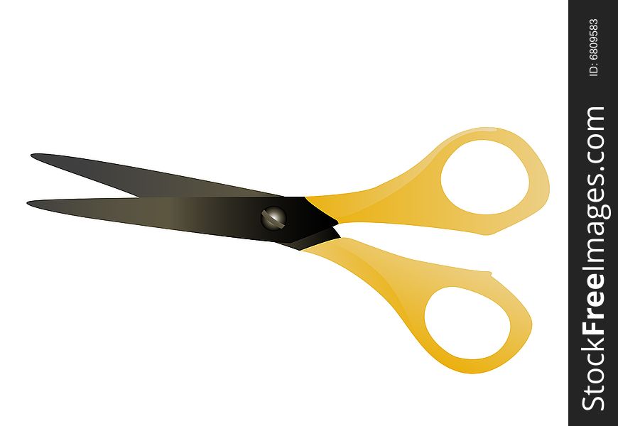 A scissors on white background