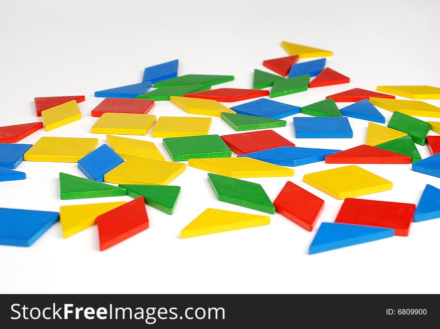 Colorful pieces of tangram for children.