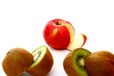 Apple And Kiwi Royalty Free Stock Photography Apple And Kiwi Royalty Free Stock Photography