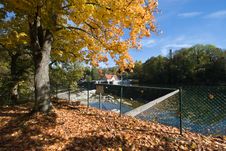Autumn Leaves On River Iller Royalty Free Stock Photography Autumn Leaves On River Iller Royalty Free Stock Photography