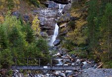 Waterfall And Bridge Royalty Free Stock Image