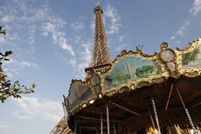 Eiffel Tower And Carrousel Stock Image