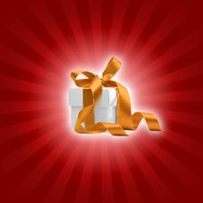 Present Box With Red Background Stock Photo Present Box With Red Background Stock Photo