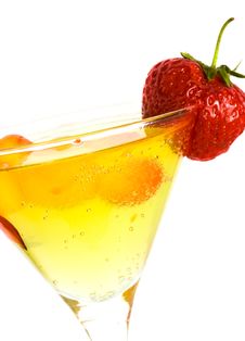 Strawberry With Glass Of Juice Royalty Free Stock Photography