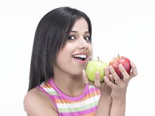Asian Woman With Apples Royalty Free Stock Photo Asian Woman With Apples Royalty Free Stock Photo