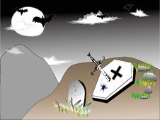 Coffin With Sword Stock Photo Coffin With Sword Stock Photo