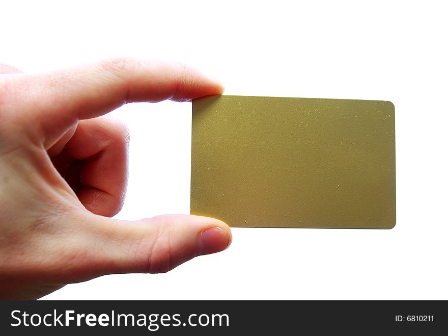 Man hand holding a blank business card. Man hand holding a blank business card