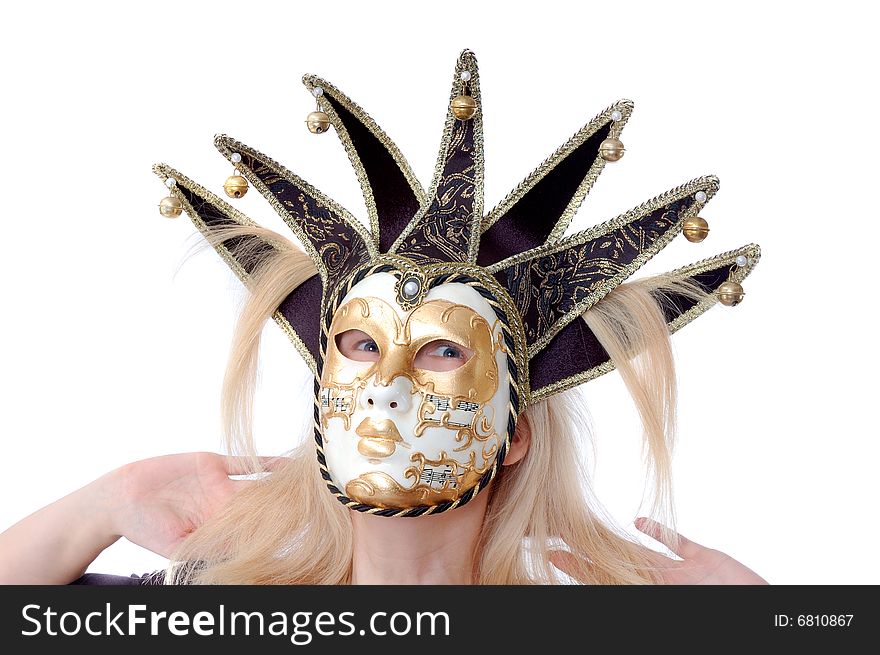 Pretty Woman In Venus Music Mask