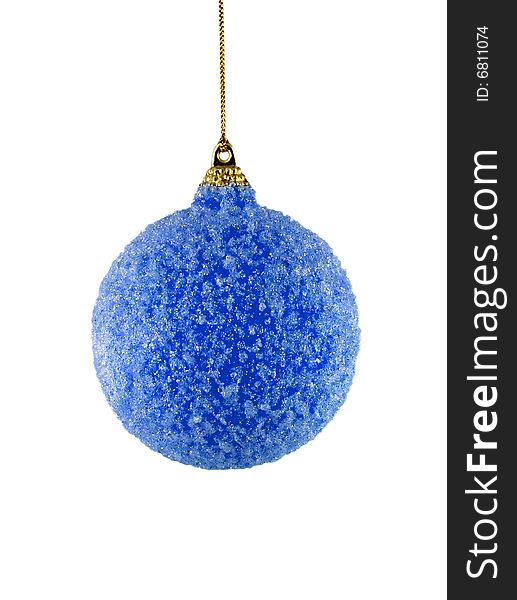 Blue christmas tree ornament isolated on white background