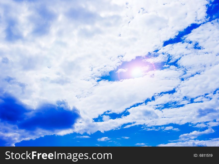 Blue sky with clouds for background