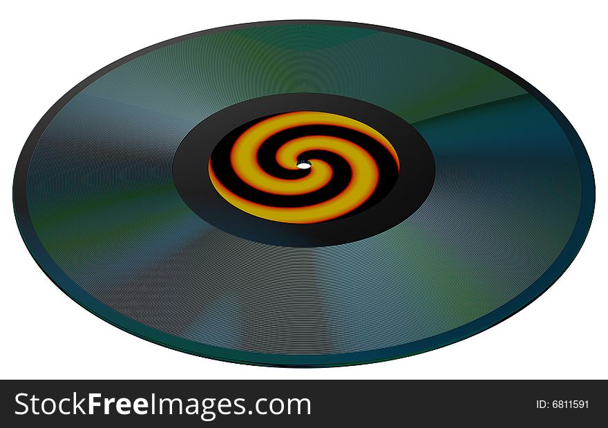 Beautiful vinyl lp disk isolated on white