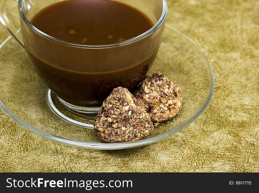 Sweets with cup of coffee