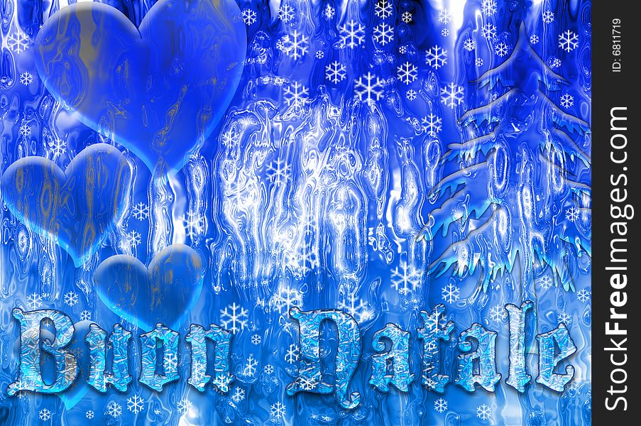 Christmas text with ice effect. Christmas text with ice effect