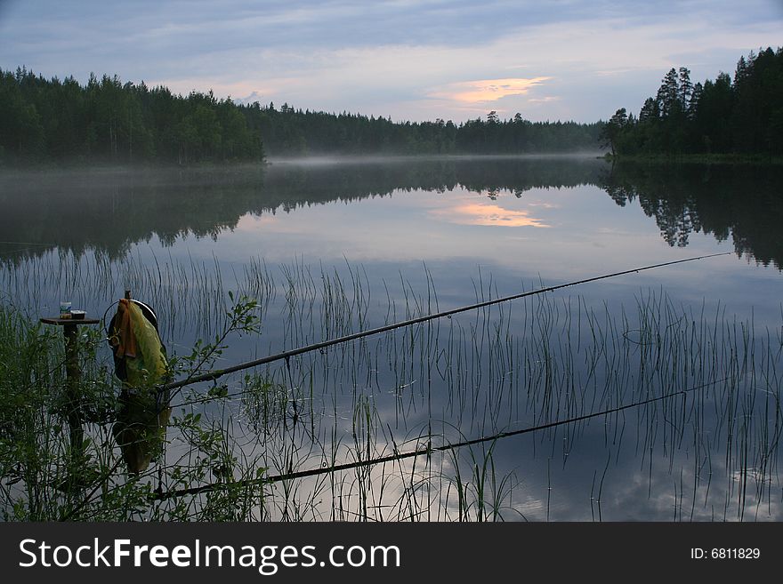 Fishing in Republic of Karelia. Autumn.