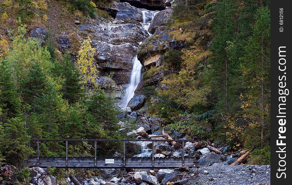 The waterfall, Birkenfalbach in Tirol, Austria. The waterfall, Birkenfalbach in Tirol, Austria