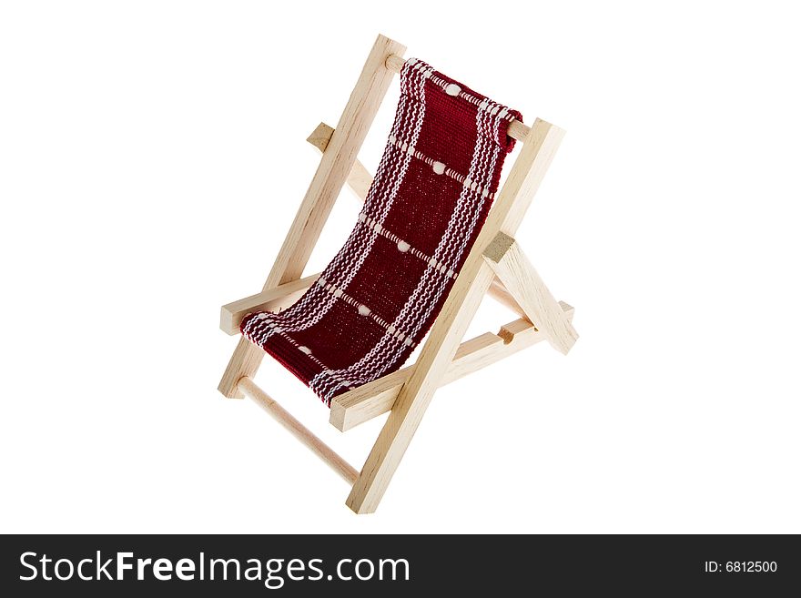 Deck chair as an object isolates against a white background