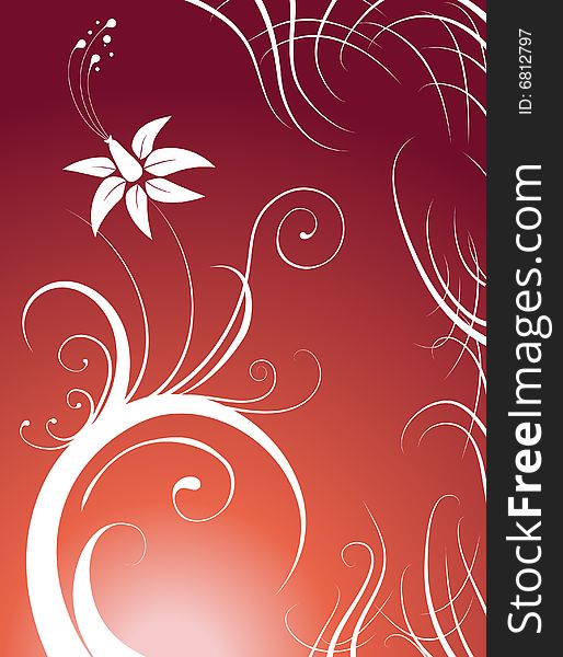Vector illustrations of white flower on brown background. Vector illustrations of white flower on brown background