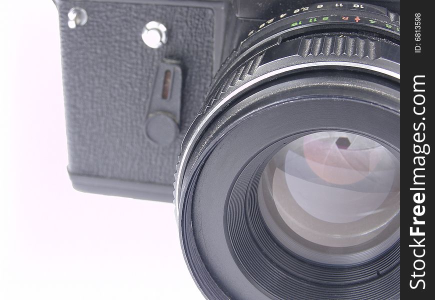 A close up of an analog slr