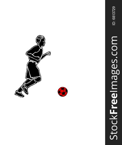 Illustration of a boy playing soccer. Illustration of a boy playing soccer