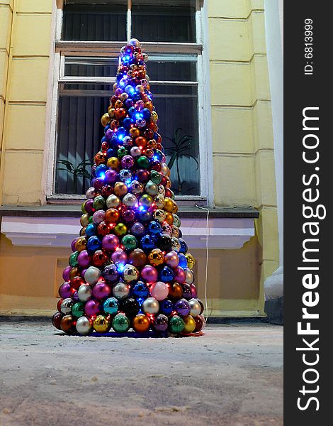 New year's fir tree made from ball, holiday