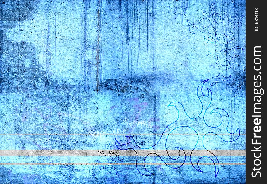 Old wall background with ornament. Old wall background with ornament.