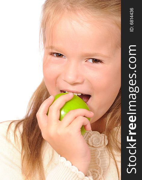 Little Girl With Green Apple