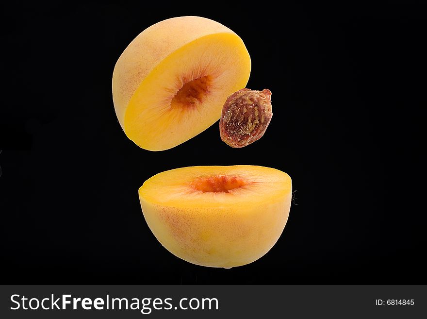 Fresh peaches isolated on a white background