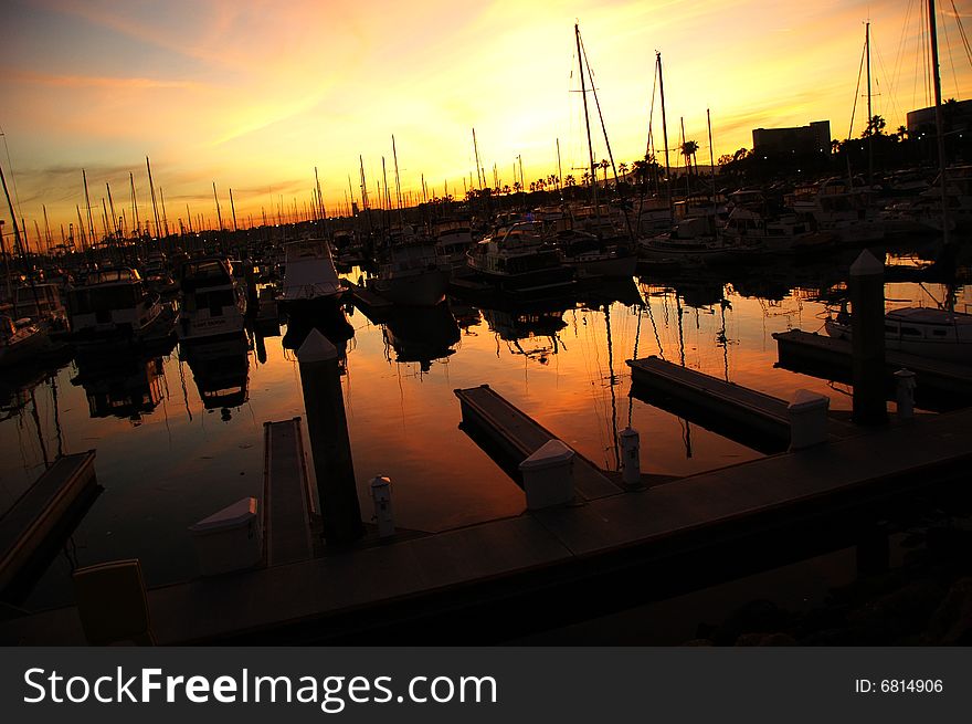 A dock in sunset, longbeach, CA, USA