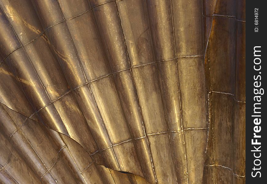 Close up of the metal which forms part of a large costal sculpture. Close up of the metal which forms part of a large costal sculpture.