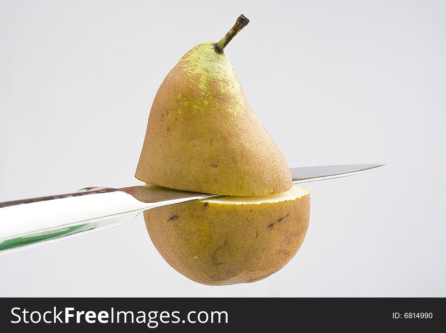 Fresh pear natural isolated on a white background